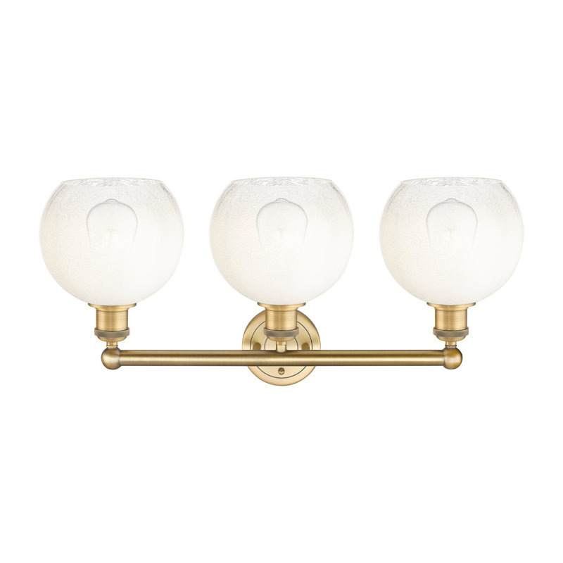 Edison - Appleton - Éclairage pour meuble-lavabo de salle de bain 3 lumières, Laiton brossé, Opale