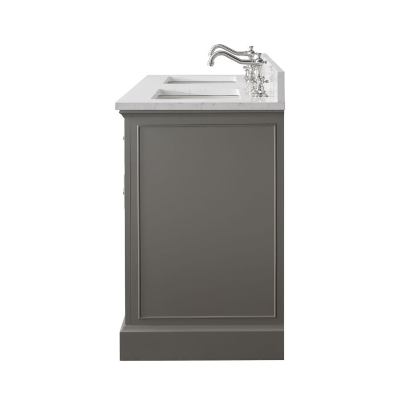 Thompson 54" W Double Bathroom Vanity, Gray/Brushed Nickel