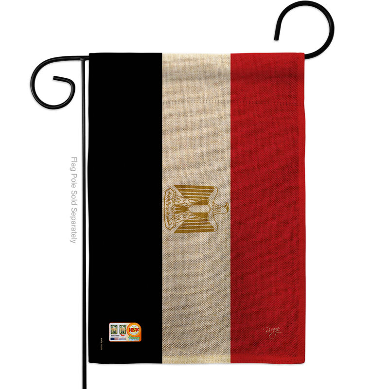 En toile jute 2 côtés 18,5 x 13 po égypte drapeau de jardin