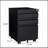 3-Drawer Mobile Filing Cabinet With Lock, Office Storage Filing Cabinet Of Legal/Letter Size, Metal Filing Cabinet To Be Installation Required (Black)