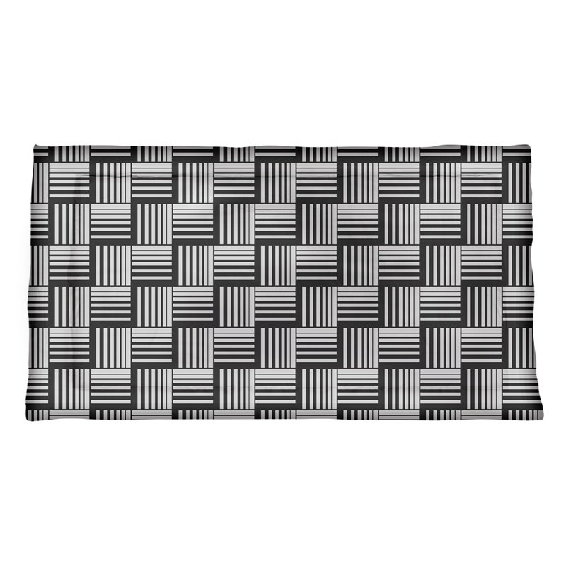 Dana Strider Polyester Geometric Sham Set, King, Microfiber, White