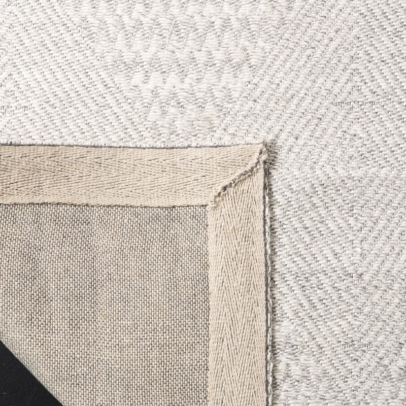 Tapis argenté / ivoire tissé à la main Tyishia, Rectangle 8 pi x 10 pi