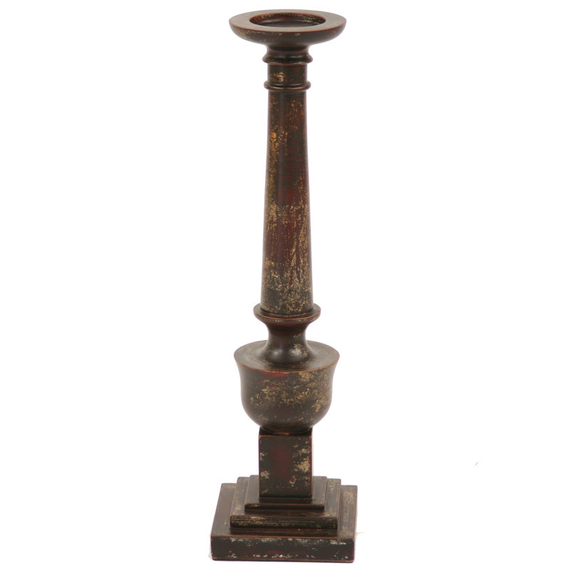 23.6'' H Wood Tabletop Candlestick