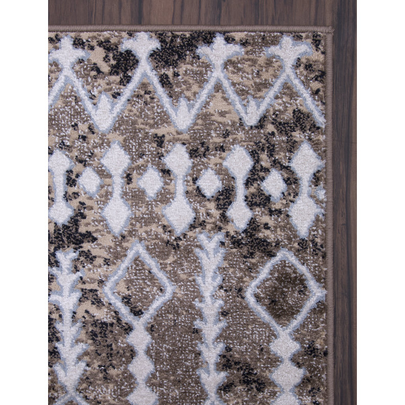 Tapis taupe tissé à la machine Taupe, Rectangle 5 pi 3 po x 7 pi 6 po