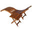 Chaise longue simple en acacia avec coussins et table 16 po Hilarius-741573113