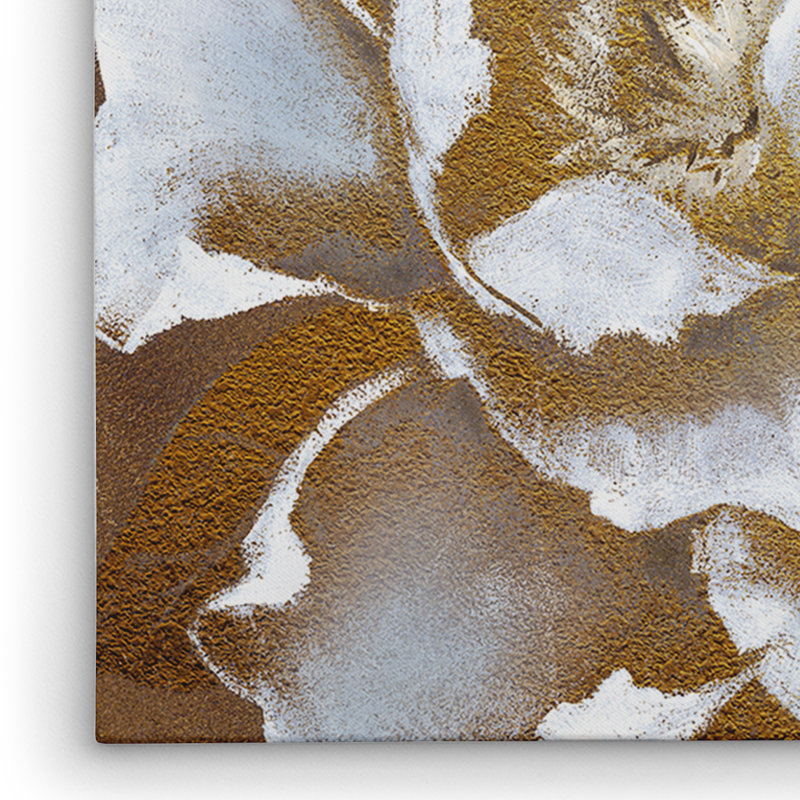 Golden Bloom II - impression sur toile, H 40 PO X L 40 PO X P 1,5 PO