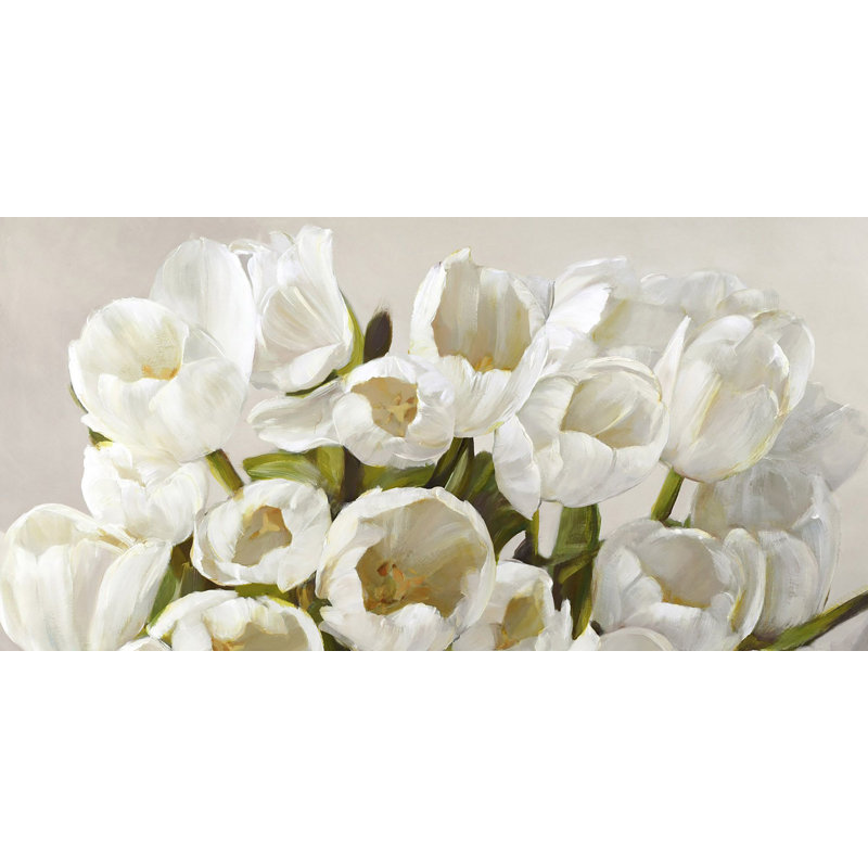 White Composition by Leonardo Sanna - Wrapped Canvas Painting, 60cm H x 120cm W x 4cm D