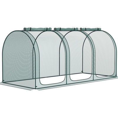 9' X 4' Garden Plant Protection - Crop Cage With 3 Zippered Doors, Storage Sleeve, 6 Ground Anchors, Protective Pouch Openings, Bag, Spikes, Case