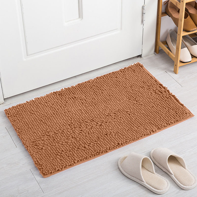 Tapis d'entrée antidérapant en chenille pour chien, Brun