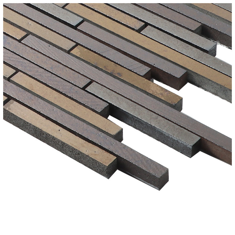 Carrelage mosaïque mince empilable Art Lava (1,34 pieds carrés / chaque), Brun clair / gris foncé