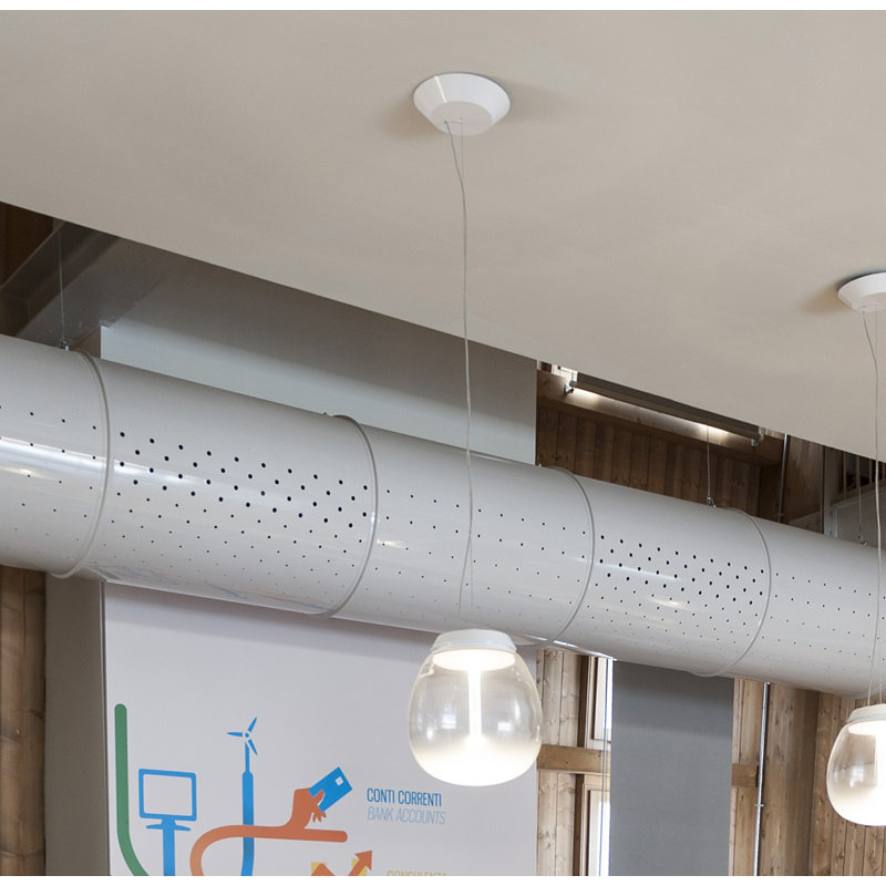 Medium White Glass LED Dimmable Pendant Light