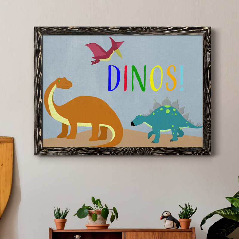 Dinos! - Cadre photo, impression sur toile, H 37,5 po x l 27,5 po x P 1,5 po, Noir