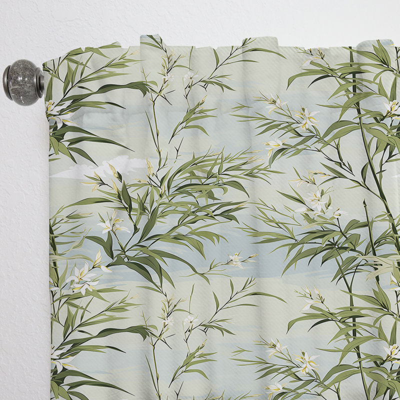 Motif de bambou tropical Zen II - rideau en velours tropical - obscurcissant - 1 panneau, L 52 po x L 63 po