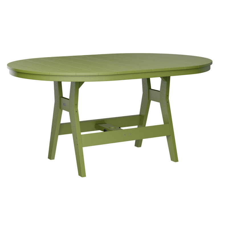 Berlin Gardens Harbor Tropical Aruba Blue 64″ Oblong Dining Table, Kiwi Green