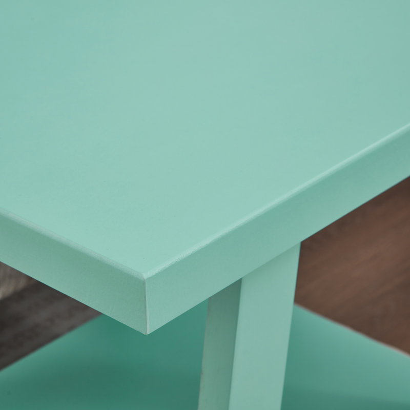 Angeleca End Table with Storage Shelf, Teal, 23" H x 22" W x 23.5" D