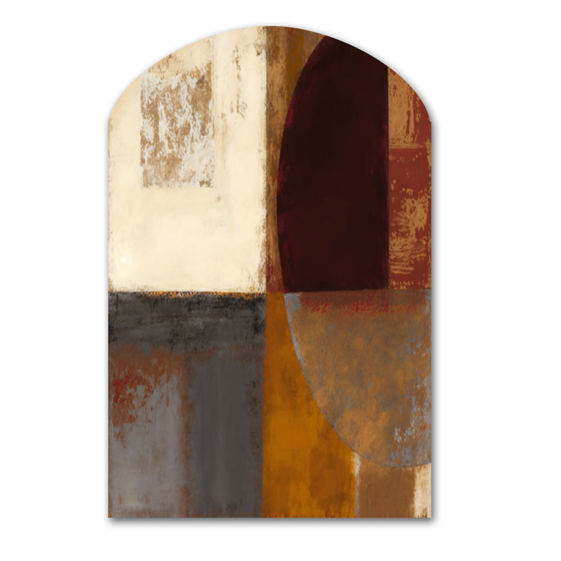 Chocolat brun élémentaire V - art abstrait en forme d'arche abstraite, H 34 po x l 25 po