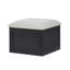 Ensemble de table basse carrée moderne et pouf avec rangement dissimulé