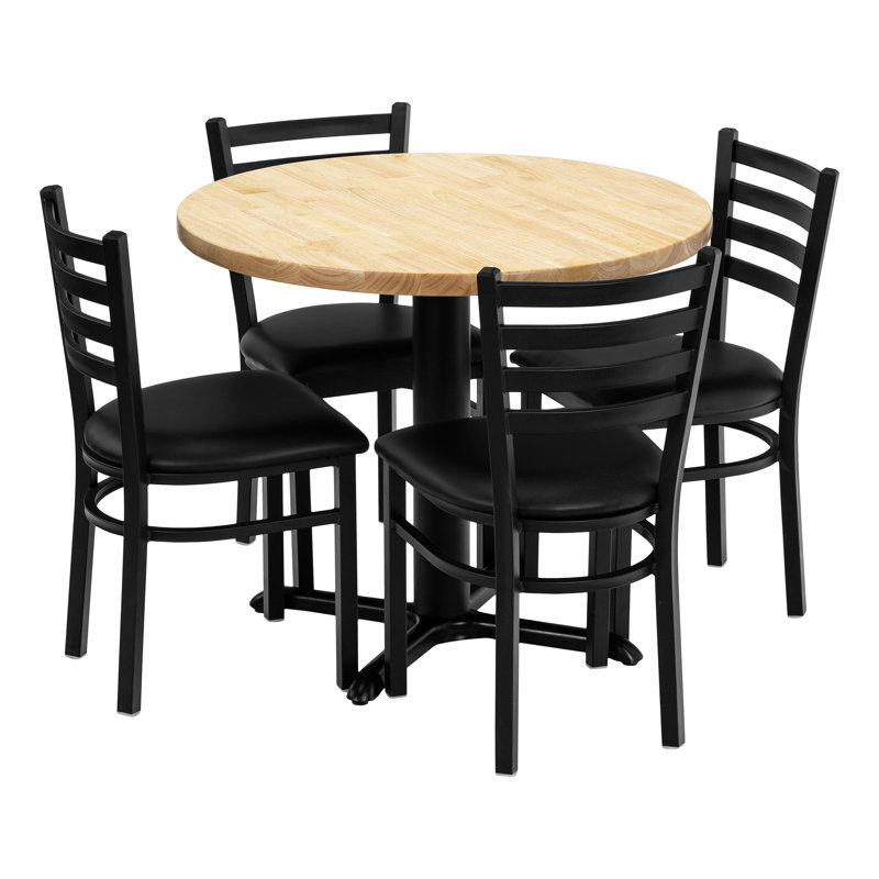 Ensemble de table ronde 36 "avec chaises Rosy, Naturel