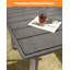 Table de jardin en aluminium pour 8 personnes, avec trou pour parasol de 5,6 cm, résistante aux intempéries, idéale pour terrasse, jardin, véranda ou pelouse. Finition en chêne blanchi.-1313852329-1313852335