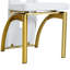 Table de salle à manger moderne à 4 places avec motif en marbre blanc grisâtre, table de 63 po x 37 po, chaises en polyuréthane avec pieds géométriques en métal doré, facile à entretenir avec plateau de table, conception et stabilité de la chaise-1143726862