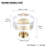 12-Pack 1-1/4-Inch Cabinet Glass Crystal Brass Knobs Brass Drawer Round Knobs Dresser Pulls, Gold Hardware Kitchen Closet Knobs For Bifold Doors