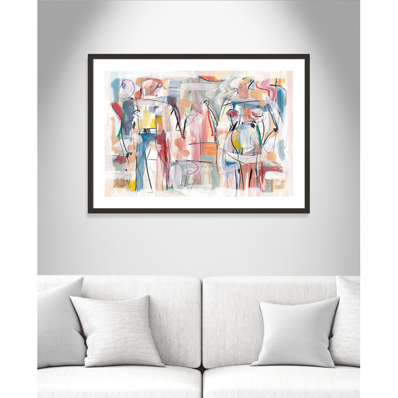 Borchard 'Figures in Motion' Framed Acrylic Painting Print