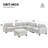 L-Shaped Sectional Sofa with Movable Ottoman and Integrated Charging-409989915