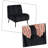 Modern Velvet Armless Accent Chair living room chairs reading chair bedroom chair with Metal Legs-1509119178