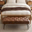 Banc en cuir capitonné moderne Lora de 44 po de largeur avec pieds en métal Lora-1263860904