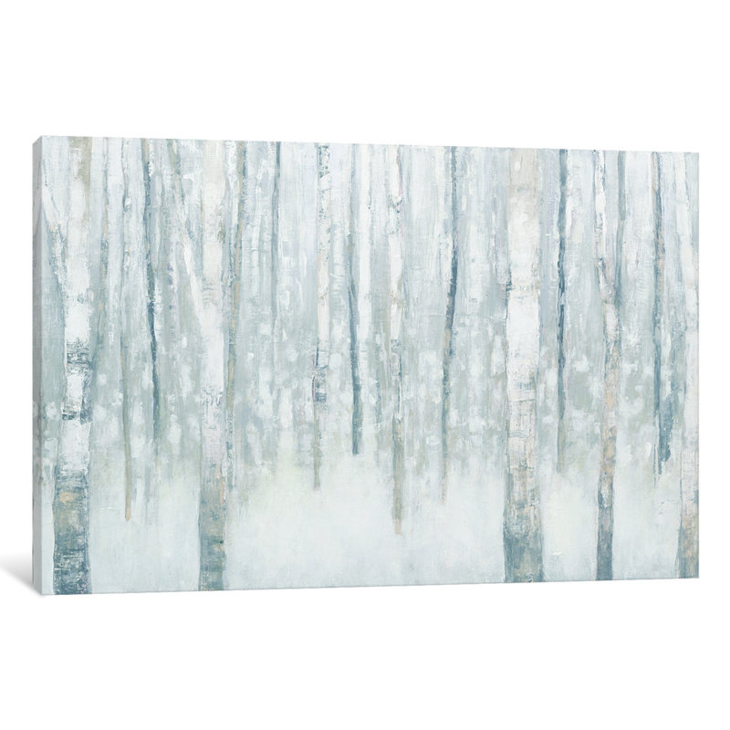 «Birches in Winter II», reproduction d'art sur toile tendue, H 8 po x l 12 po x P 0,75 po, Toile tendue