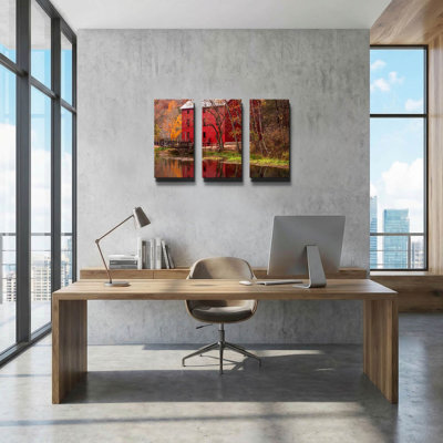 'Alley Springs Mill' By David Hammond Triptych Wall Art, 36" x 24"