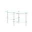 Table basse ovale avec plateau en verre et tablette