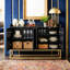 120CM Modern 4-Door Sideboard With Gold Metal Legs, Handle-Free Push-To-Open Buffet Cabinet With Raised Top Edge-1734196453