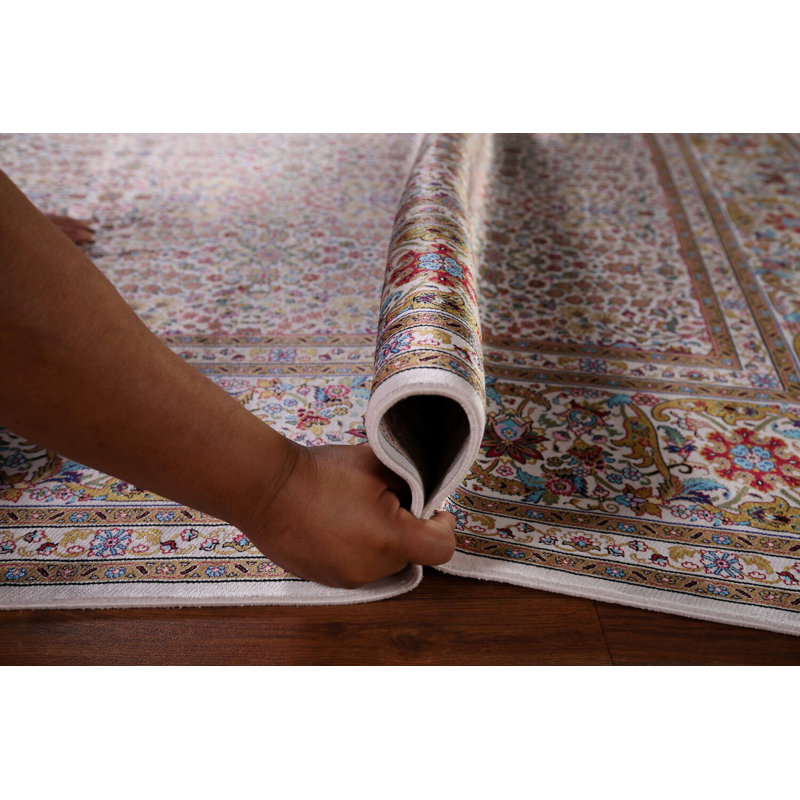 Tapis traditionnel turc à motif floral 5 x 8