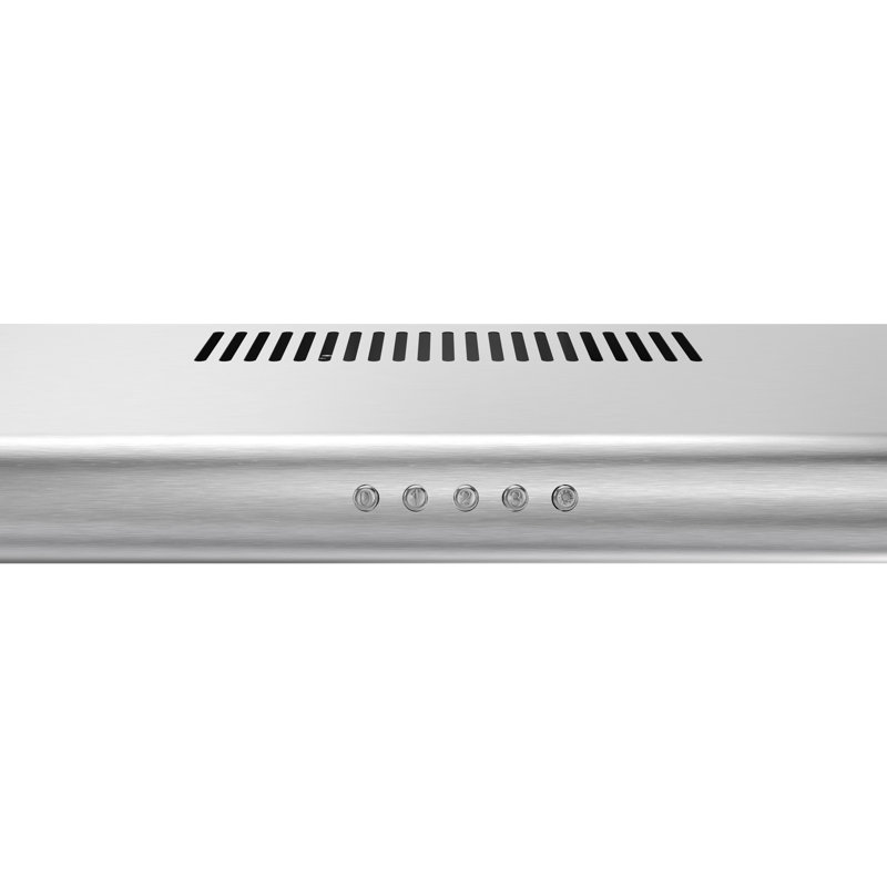 Streamline 30 In. T-3169-1-DT Trieste Ducted Undermount 80 CFM Range Hood In Brushed Stainless Steel With Mesh Filters, Push Button Control, LED Light