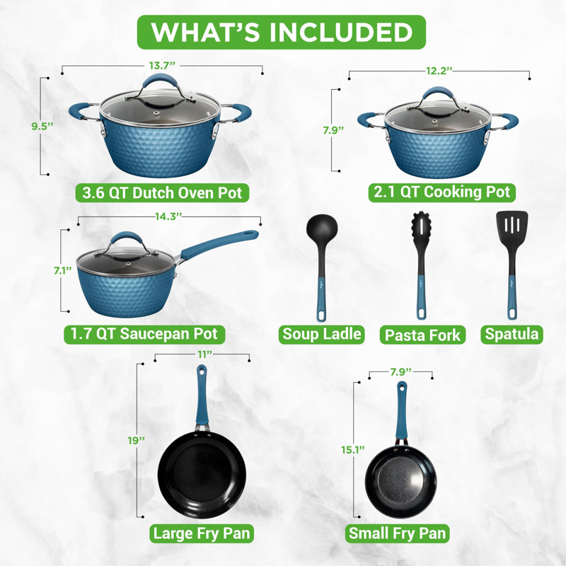 11 - Piece Non-Stick Aluminum Cookware Set