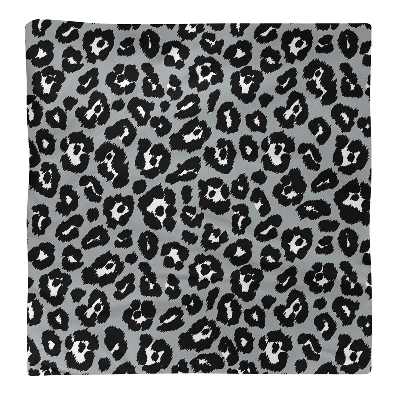Serviette de table en coton Oakland, 22 po x 22 po, Argent / blanc / noir