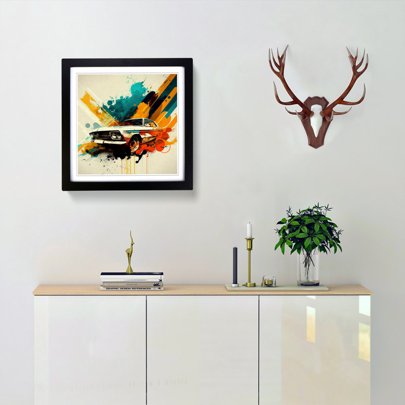 Single Picture Frame Print on Wood, Black