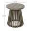 Table d'appoint d'extérieur moderne en bois avec finition grise, 15,47 po de diamètre, base de café rustique distinctive, idéale pour se prélasser au bord de la piscine-1295297342-1295297281