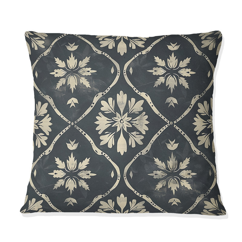 Coussin lombaire gris foncé Farmhouse Charm V, Carrée, H 18 po x l 18 po