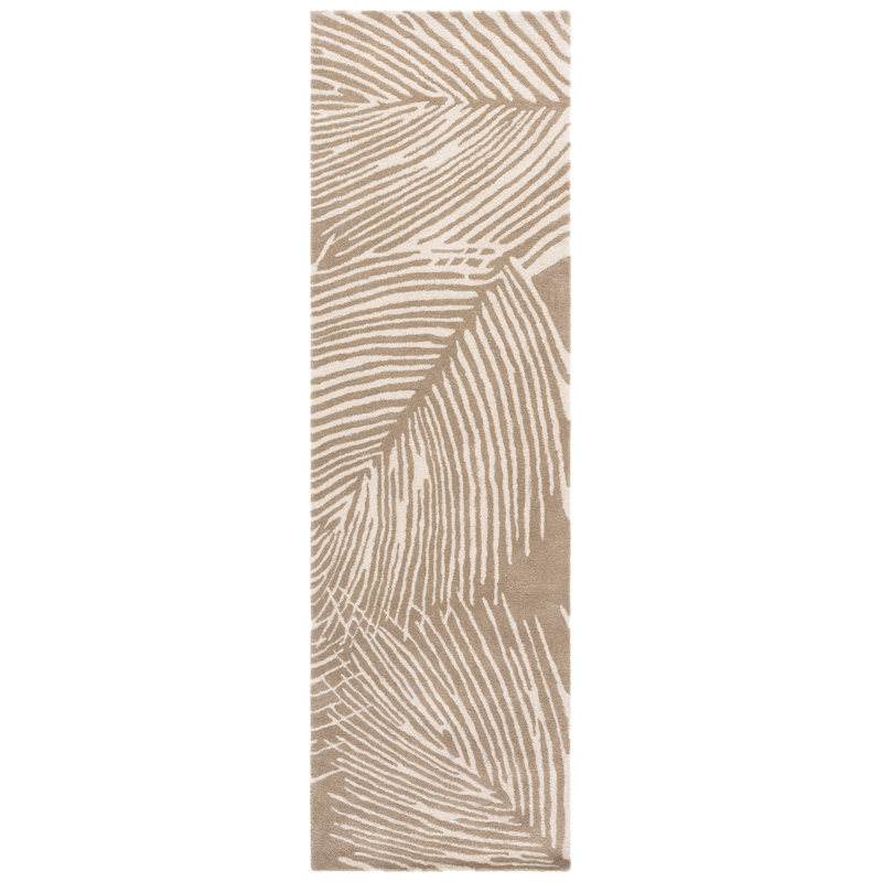 Tapis floral en laine et viscose touffeté à la main Luckey, Tapis de couloir 2 pi 3 po x 8 pi