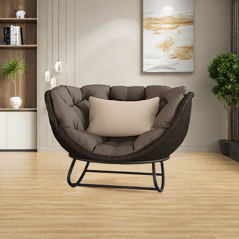 Chaise berçante Deluxe PE, Brun, Café noir