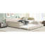 Grand lit tapissier avec gigogne simple, structure en lin beige-1807762586