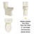 Los Flexi 21 Inch Extra Tall Toilet for Seniors, Beige Toilet Two Piece Design With Skirted Design, 1.1/1.28 GPF Dual Flush, Powerful Siphon Jet, Soft-Close Seat and Quick Install, Bone Color, 12'' Rough-In