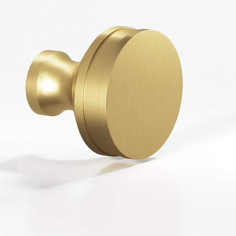 Poignée ronde et lisse pour armoire à sandwich, Laiton satiné, 1.25"