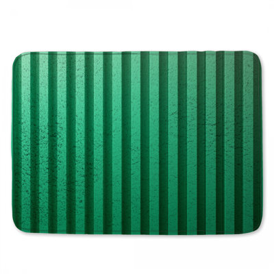 Green Vertical Stripes Bath Mat