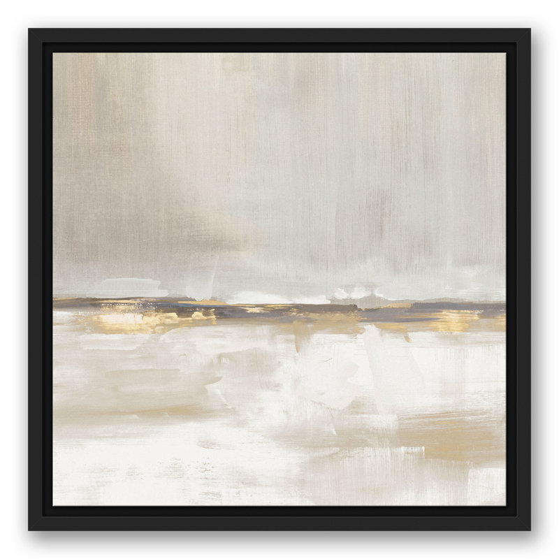 Toile encadrée flottante Golden Abstract Horizon, H 13,75 po x l 13,75 po x P 1,75 po