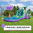 POP JUMP Tropical 28' Inflatable Obstacle Course with Slide, Wet/Dry Backyard Race Course with Blower