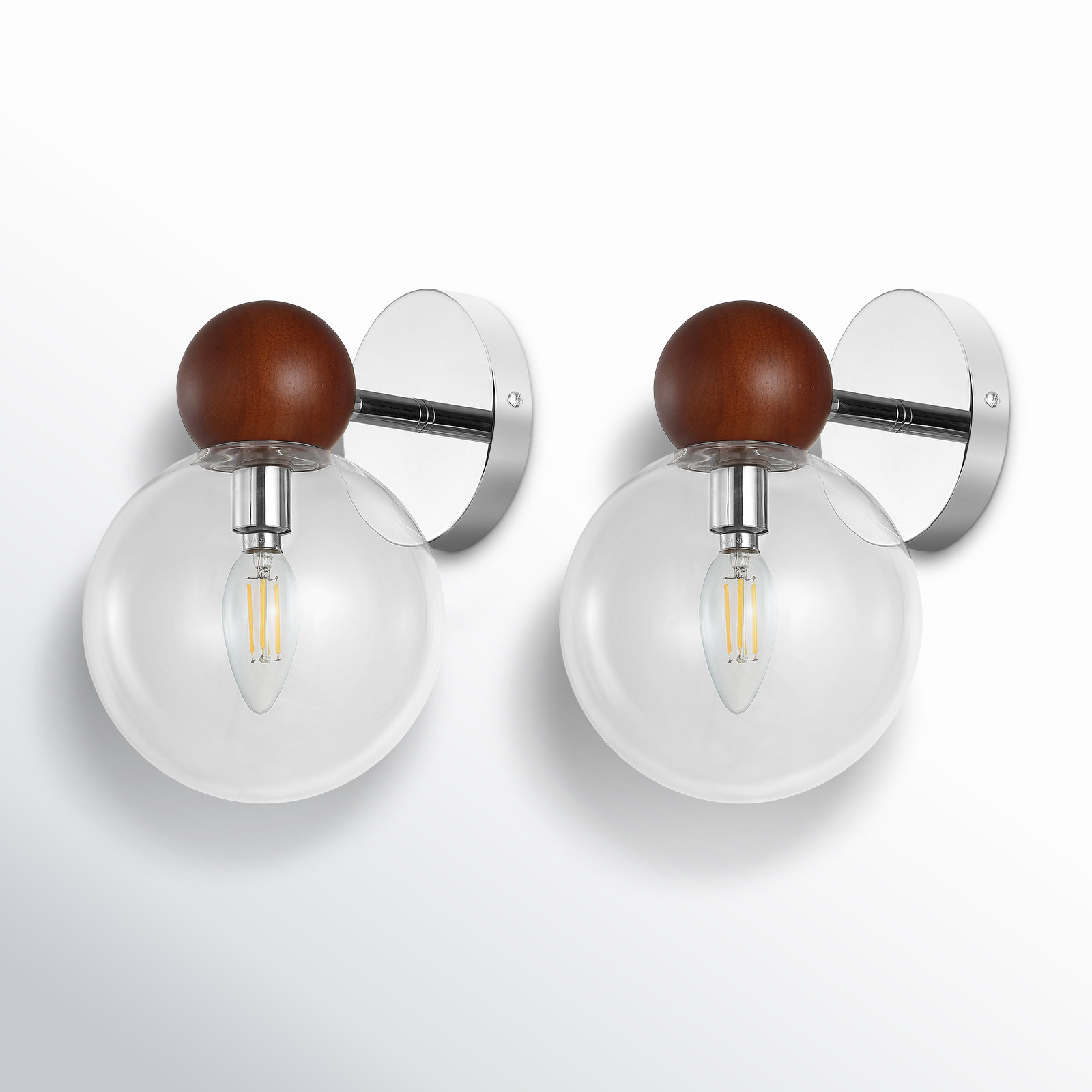 Kloe 2 Light Glass Dimmable Armed Sconce