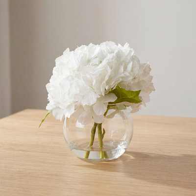 Artificial Hydrangea Vase With Fake Water, Realistic Touch Imitation Flowers, Moisturizing Hydrangea Arrangement With Fake Water For Home, Office, Bathroom, Wedding Table Centerpiece Decoration